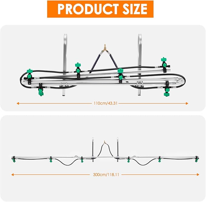 6-Nozzle Foldable Boom Sprayer with 2 Heavy-Duty Hooks– 122" Coverage for ATV/UTV, Adjustable Spray Patterns, Easy-Transport Folding Design