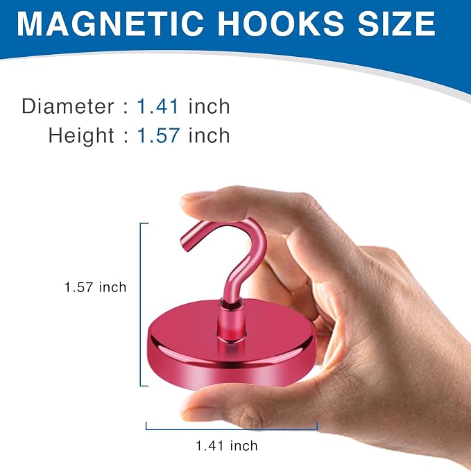 LOVIMAG Magnetic Hooks, Cruise Essentials 2026, 12 Pack-30LBS | Heavy Duty Strong Magnet Hook for Cruise Cabin, Refrigerator Fridge, Ship, Classroom, Kitchen Grills, Black