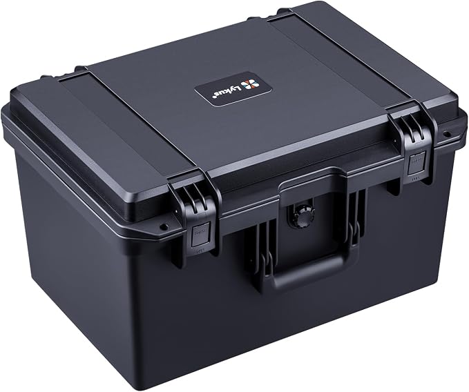 Lykus HC-4430 Waterproof Hard Case with Customizable Foam Insert, Interior Size 17.32x11.42x10.43 in, Suitable for camera, lens, drone, mic, flashlight, projector, electronics, tools, and more