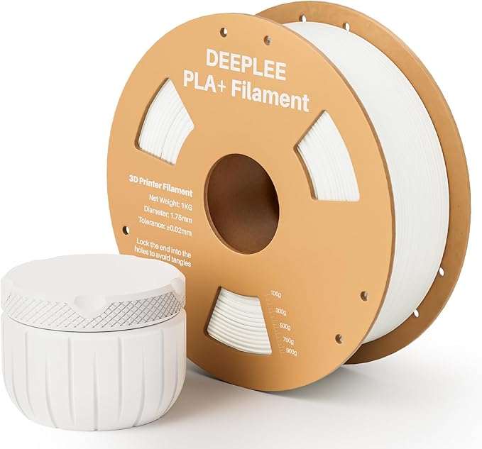 PLA+ 1.75mm 3D Printer Filament, PLA Plus with Dimensional Accuracy +/- 0.02mm, Higher Strength and Toughness, Neatly Wound, No Clogging, Fits for Most FDM 3D Printers, 1KG White