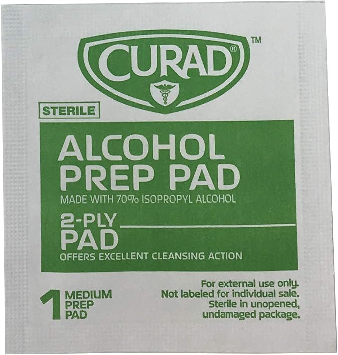 CURAD Medium 2-Ply Sterile Alcohol Prep Pads, Essential for First Aid Kits, 36/Box, Pack of 30