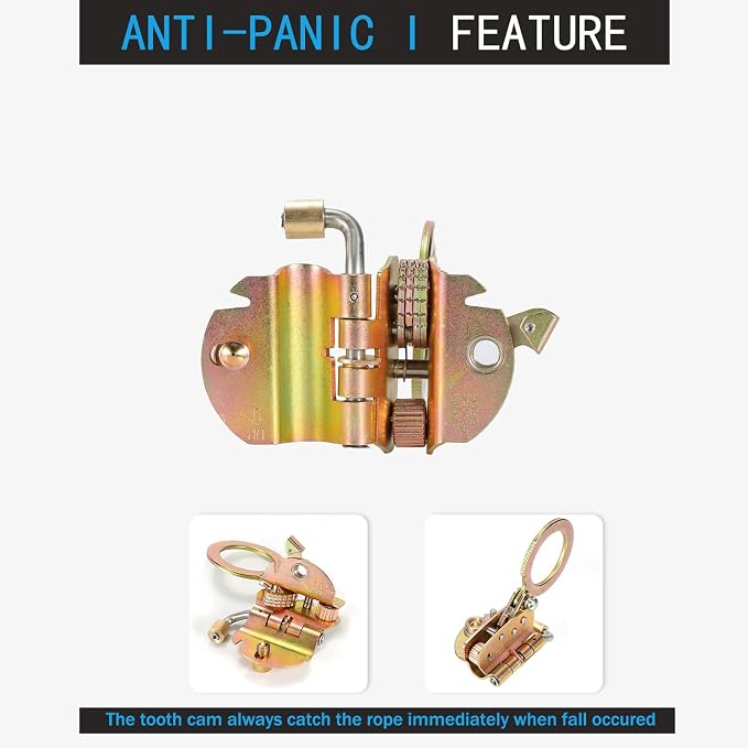 Fall Protection Rope Grab,Fall Arrester, Used with 5/8” Lifeline Rope, for Construction, Climbing, Comply to ANSI/OSHA