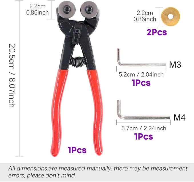 Swpeet 5Pcs Heavy Duty Glass Mosaic Cutter Kit and 2Pcs Heavy Duty Breaker Grozer Pliers and Glass Running Pliers Kit