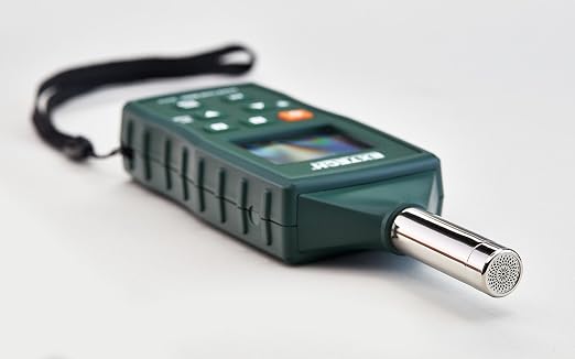Extech SL510 Sound Level Meter | Sound 35-130 dB, +/-1dB Class 2 (IEC 61672), A/C weighting, fast/slow response, data hold, MIN/MAX, backlit