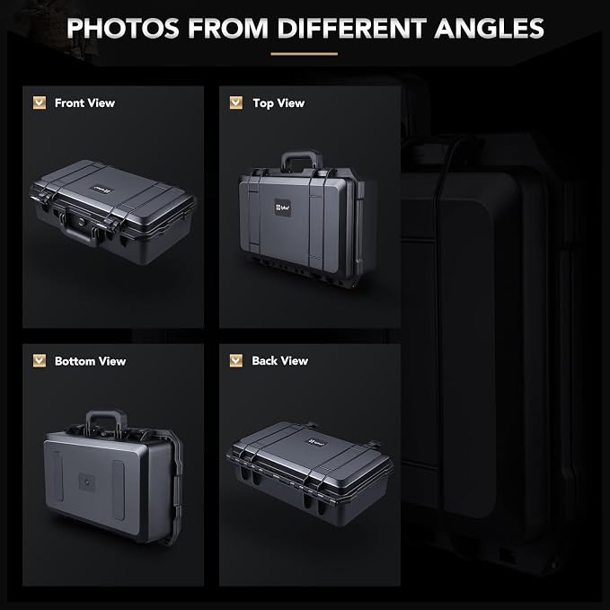 Lykus HC-5110 Large Waterproof Hard Case with Foam, Interior Size 20x11.4x6.7 inch, Suitable for gun,electronic equipment and more