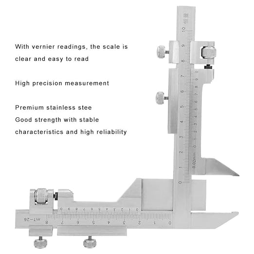 Stainless Steel Height Vernier Caliper Gear Tooth Altitude Slide Marking Ruler