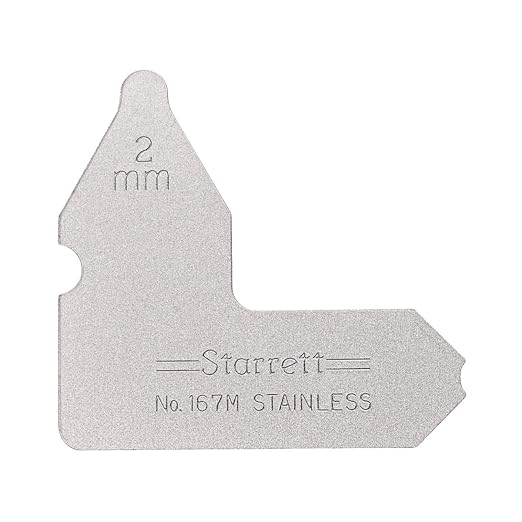 Starrett Individual Radius Gage for Both Convex and Concave Radii - Ideal for Carpenters and Constructions - Stainless Steel, 2mm Radius Gage, Millimeter Reading - 167M-2