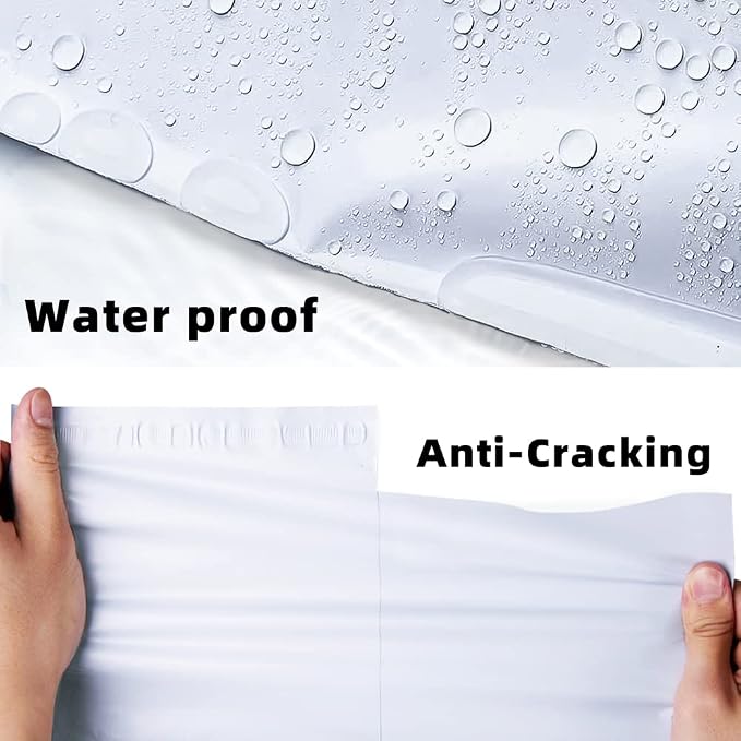 POLYSELLS 1000 pcs 9x12 Inch White Poly Mailers Shipping Envelopes, Strong Adhesive Sealing, Waterproof, and Tear-resistant Postal Mailing Bags for Clothing, Books, and Accessories