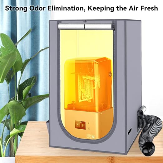Skouphy Resin 3D Printer Enclosure with Ventilation Kit, LED Light,Thermo-Hygrometer Dustproof Cover Eliminate Odors Compatible with Anycubic Elegoo Creality Series LCD Resin UV 3D Printer