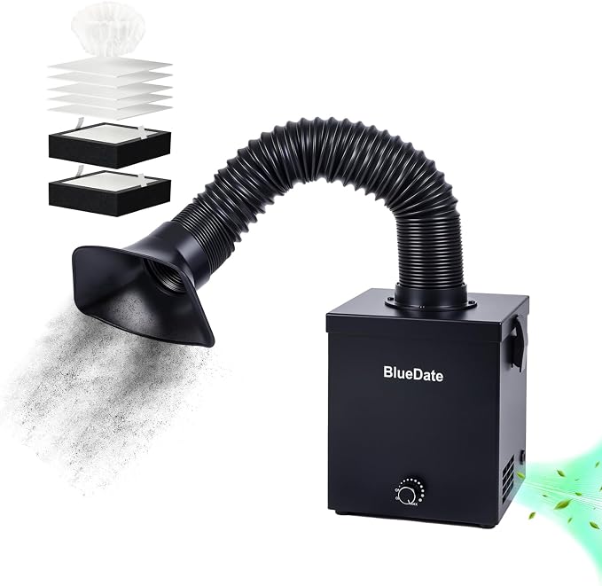 Solder Fume Extractor, DC motor Strong Suction Low Noise Soldering Fume Extractor, H13 HEPA Filter Smoke Extractor, Suitable for Hand Soldering,Jewelry Making, laser engraving