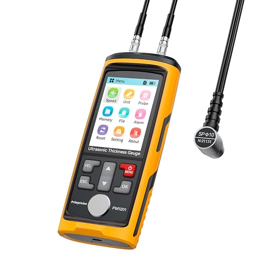 Ultrasonic Thickness Gauge PM1301,Range 0.039 to 11.811 inch, Digital Metals Thickness Tester, Steel, Metals, Plastic, Glass, PVC, Pipes (PM1301D)