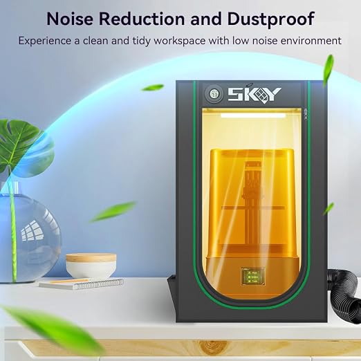 Resin 3D Printer Enclosure with Ventilation, 3D Printer Enclosure Tent Cover Eliminate Odors Dustproof Isolate Noise Compatible with Creality Anycubic Elegoo Series LCD Resin UV 3D Printer-Black
