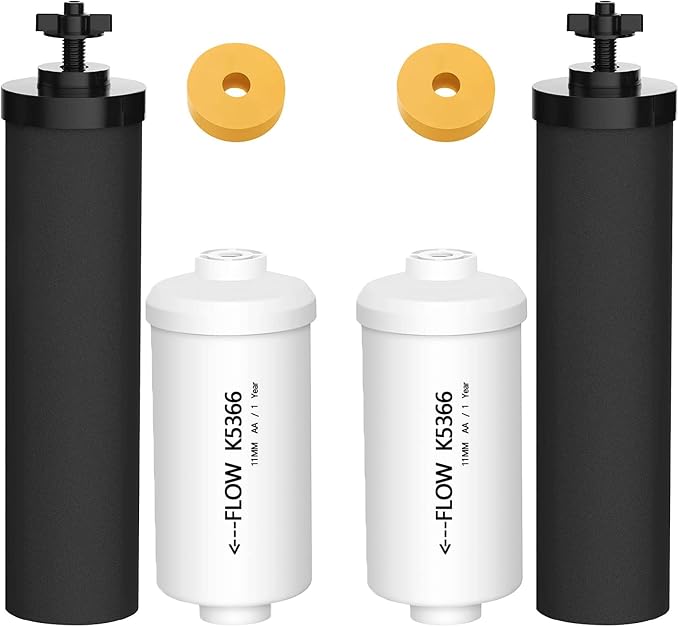 Gravity Water Filters for Berkey Water Filter Replacement, Replacement for BB9-2® Black Filter & for PF-2® Fluoride Filters Combo Packs,Compatible with Berkey Gravity Water Filter System,NSF 42