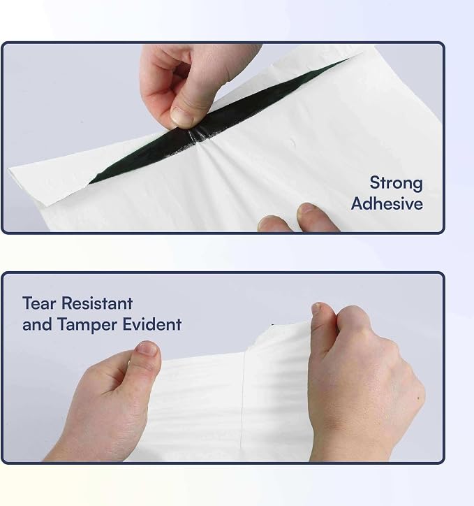 SMART 14.5x19 Recycled Poly Mailers - 500 Pack of White Eco-Friendly Packaging Mailing Bags | Recyclable & Sustainable, Cute & Stylish Small Business Supplies | 2.5 Mil Thick - 500 Pack