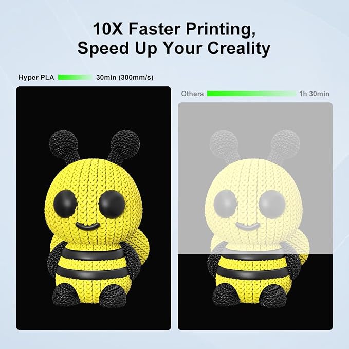 Creality Hyper PLA Filament 1.75mm, RFID 3D Printer Filament for High Speed 30-600mm/s, PLA Filament Support CFS, Fits for K2 Plus Combo and Most 3D Printers 1kg(2.2lbs)/Spool