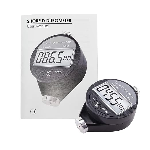Shore D Rubber Hardness Meter, Digital Hardness Tester 0-100HD Hardness Durometer Tester with Large LCD Display Durometer Scale for Rubber, Tire, Plastic, Thermal Plastic, Flooring, and Bowling Ball