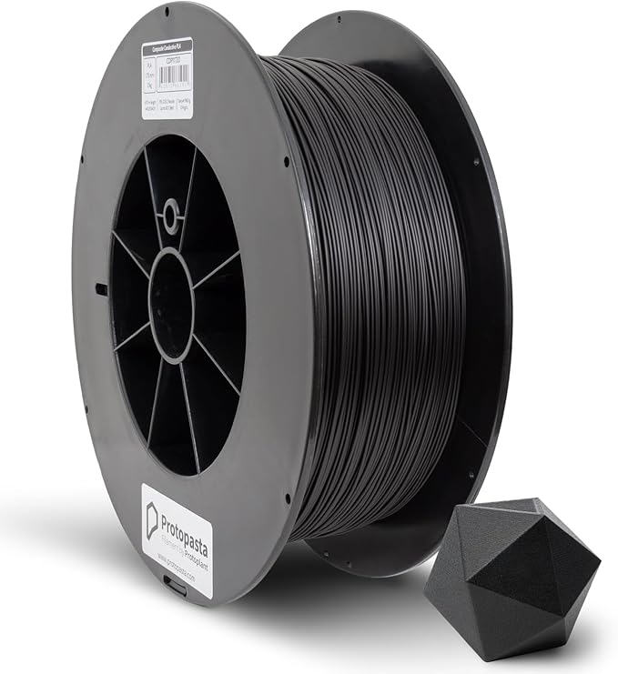 Protopasta Electrically Conductive Composite Black PLA 3D Printer Filament for Electrically Conductive 3D Prints | Easy Printing with Low Warp | 1.75mm Filament | 2kg with Recyclable Cardboard Spool