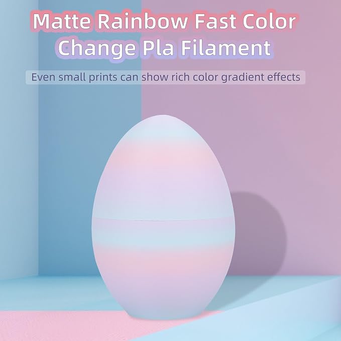 3DHoJor Matte Rainbow 3D Printer PLA Filament 1.75mm +/- 0.03 Multicolor Change Filament 1 KG(2.2lbs) Spool Fit Most FDM Printer-Pink Purple Green