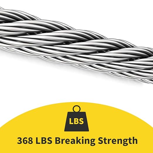 1/16 Wire Rope, 800FT 304 Stainless Steel Cable with 250Pcs Crimp Sleeves, Aircraft Grade, 7x7 Strand, 368lbs Breaking Strength, for Garden Trellis, Clothesline, Railing,Trellis