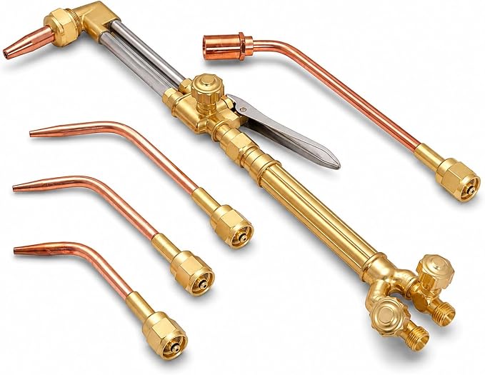 Stark USA Portable Oxygen Acetylene Welder Include Nozzles Cutting Torch, Brazing Set, Gas Welding Kits Gauge, Regulators Set With 11.5' ft Hose, Carrying Case