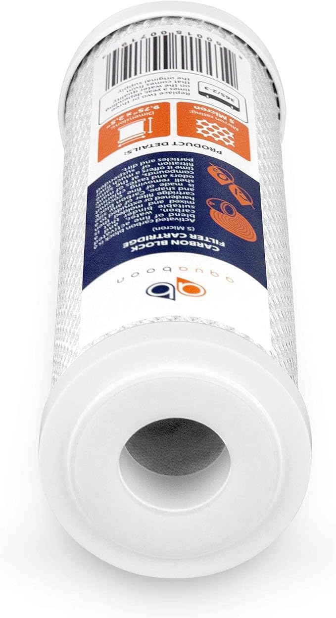 Aquaboon 5 Micron 10 x 2.5 House Water Filters Cartridges Set of 3 | Sediment & Carbon Filter Replacements Compatible with WHKF-WHWC, P5, WHKF-GD05