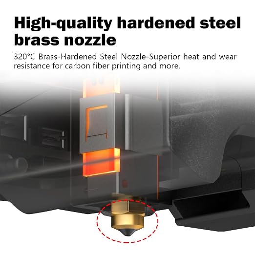 0.4MM Ceramic Hotend Kit Clog-Free Extruder for Elegoo Centauri Carbon/CC, Hardened Steel Brass Nozzles, 320°C Heat-Resistant All-Metal Hot End, Rapid Printing with 2PC Silicone Cover&2PC Nozzle Brush