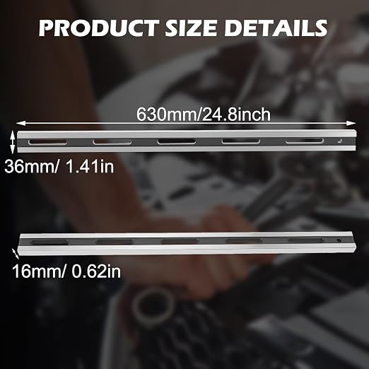 24 Inch Machinist Straight Edge Tool, Precision Steel Cylinder Head Straight Edge with Feeler Gauges for Engine Block Flywheel & Transmission Inspection