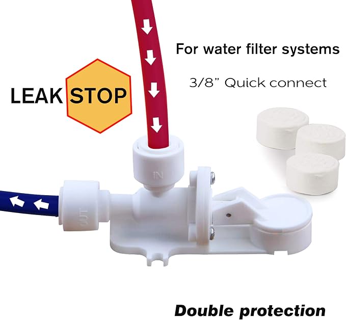 Frizzlife LSV02 Leak Stop Valve for PD600 Undersink Reverse Osmosis - 3/8' Quick Connect Leak Detector, Automatic Water Shut Off Protection (Pack of 4)