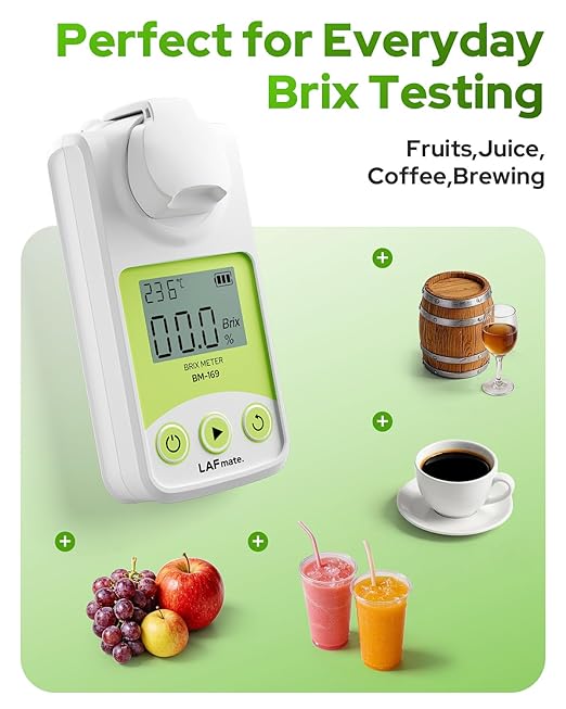 Digital Refractometer Range 0-55% Brix for Wine Making, Home Brewing, Brix Refractometer with ATC for Coffee, Juice,Fruit Brix Meter