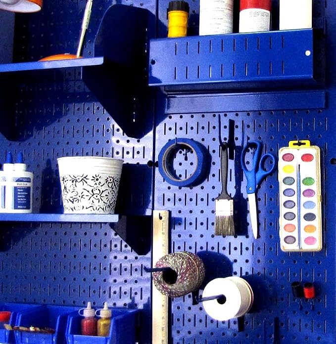 Wall Control 30-P-3232BU Blue Metal Pegboard Pack
