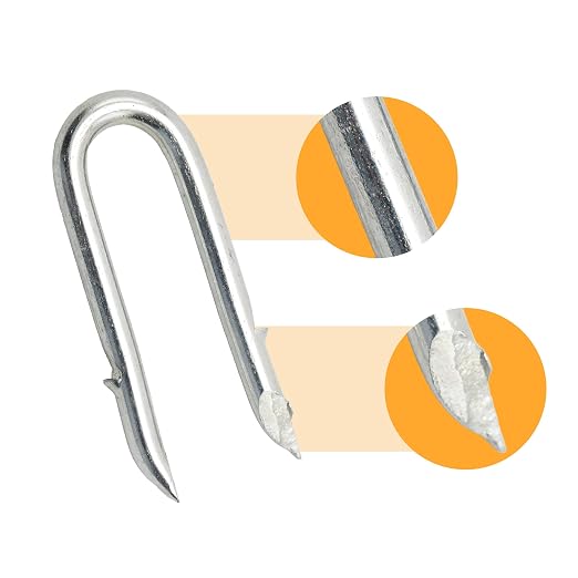 Galvanized Steel U-Shaped Fencing Staples for Mesh Fencing 400pcs | Heavy duty galvanized U fastener nails, sturdy construction, ideal fixing accessory for wire fence installation