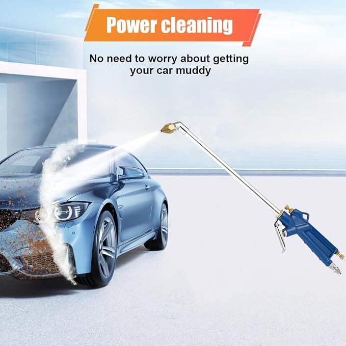 Air Engine Cleaning Spray Gun with 4Ft Hose- High Pressure Pneumatic Cleaning Sprayer Auto Water Cleaner Nozzle Hose Wash Spray Tool- Air Blow Gun Car Engine Dust Cleaner Tools (Bend Head)