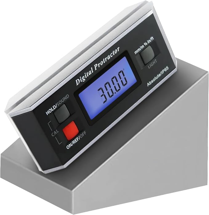 Digital Angle Finder Magnetic Protractor Inclinometer Angle Level Meter Tool Digital Protractor Bevel Gauge for Woodworking, Table Saw, Construction V-Groove 0~360 degree with Backlight