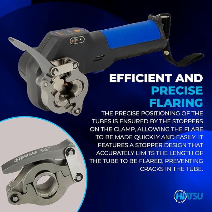 Hiatsu Electric Flaring Tool Kit with LED - Battery-Powered Copper Flaring Tool & Tubing Flare Tool Kit for HVAC