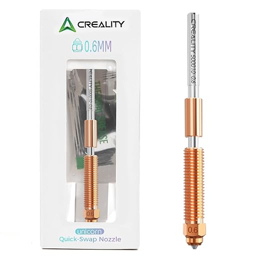 Creality Official K1C/K1 SE Nozzle, 0.6mm 1 PCS Quick-Swap 3D Printer K2 SE Nozzle, Copper Alloy and Hardened Steel with Titanium Alloy Heat Break for K1C, K1 SE, K2SE, Ender 3 V3, Ender 3 V3 Plus