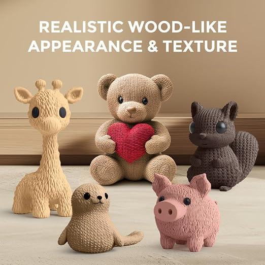 Real Wood Fiber PLA Filament 1.75mm Light Brown Color, Natural Matte Texture, Reduced Clogging, Easy to Print, 1kg(2.2lbs) SUNLU 3D Printer Filament, Maple Wood