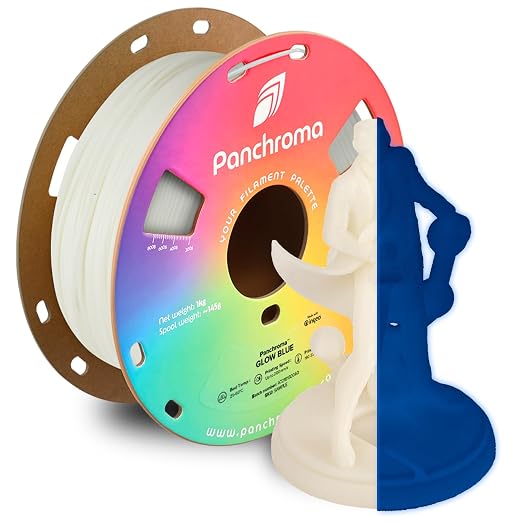 Polymaker Panchroma Glow PLA Filament 1.75mm for 3D Printing, 1kg, Blue | Neatly Wound, Glow in the Dark, Easy Print & Smooth Feeding, Compatible with Bambu Lab & Most 3D Printers
