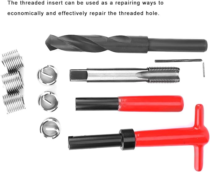 Helicoil Thread Repair Tool Kit- 11PCS M16x1.5 Helicoil Kit with HSS Drill Bit,Tap & Break-Off Tool,Hex Wrench,Thread Inserts with Carry Case