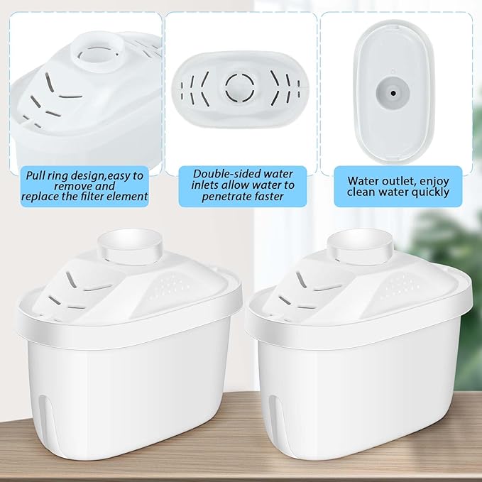 Tujoe 9 Pcs Alkaline Water Filter Replacement Alkaline Water Pitcher Replacement Cartridge for Healthy Drink, 7 Stage Filtration System to Purify