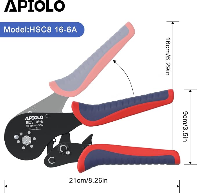 Hexagonal Ferrule Crimping Tool Kit with 1200PCS Ferrules Connectors Wire Ends Terminals(0.08-16mm²/AWG28-5) and Wire Ferrule Kit with 16-6 Ferrules Crimp Tool