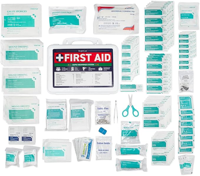 First Aid Kit for Business, Medium, 200 Piece - Wall Mountable & Portable | Hard Case, OSHA Compliant, For Office, Restaurants, Work Vehicles, Retail & Service Spaces