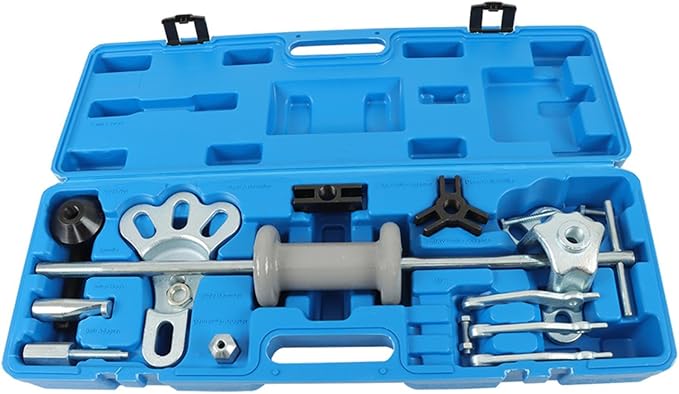 Silscvtt 9-Way Slide Hammer Puller Kit - Auto Wrench Adapter for Axle Bearings, Front/Rear Wheel Hub Remover & Dent Shaft Puller Tool Set