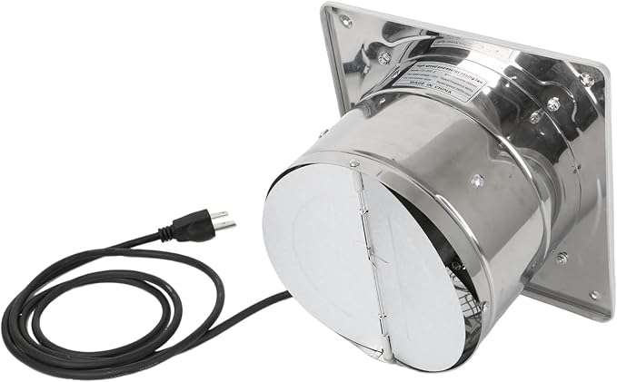 12 Inch Exhaust Fan with Plug, 1558CFM Through-the-Wall Ventilation Fan with Light Weight Pure Copper Motor, for Laundry Room, Toilets, Garage, and Shopping Mall, 110V (12 inch, silver)