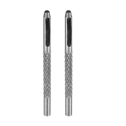 HARFINGTON 2pcs Leather Round Hole Punch, 2.5mm Hollow Hole Puncher Cutter Carbon Steel Circle Hole Punching Cutting Tool for Belt/DIY Leather Craft