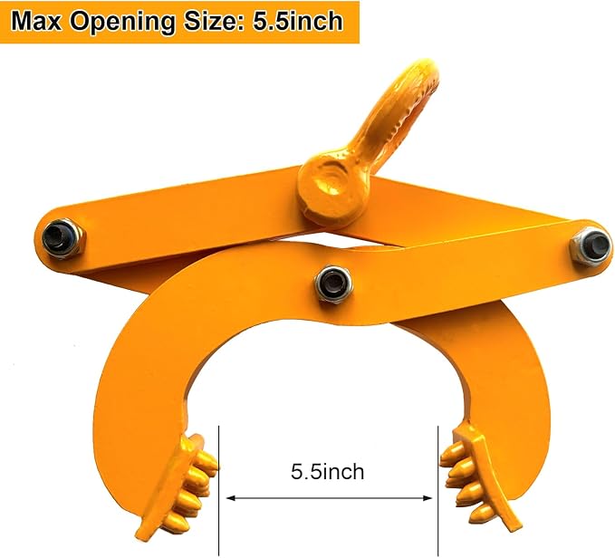 2250lbs Pallet Puller Clamp Heavy Duty Steel Single Scissor for Pulling Pallets, Woods, Trees, 5.5 Inches Bigger Jaw Opening Pallet Grabber