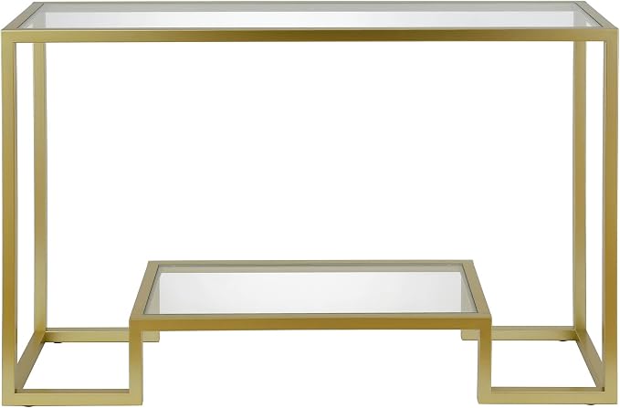 Henn&Hart Athena Console Table, 47" Wide, Gold