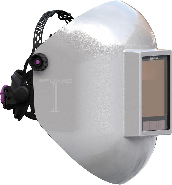 Tefuawe 4 1/2" x 5 1/4" Fibreglass Pipeliner Welding Hood, Gold True Color Auto Darkening Welding Lens, Extra Large Viewing Area 3.93" x 3.66", 5-9/9-13 Variable shades, Optical class 1/1/1/1