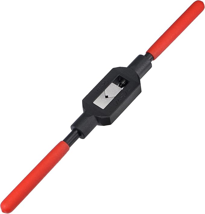 uxcell Adjustable Tap Wrench Handle for 1/4"-3/4" (UNC/UNF) / Metric M5-M20 Taps, Thread Tap Holder Reamer Hand Tapping Tool for Machinist Repair with Plastic Dipped Handle