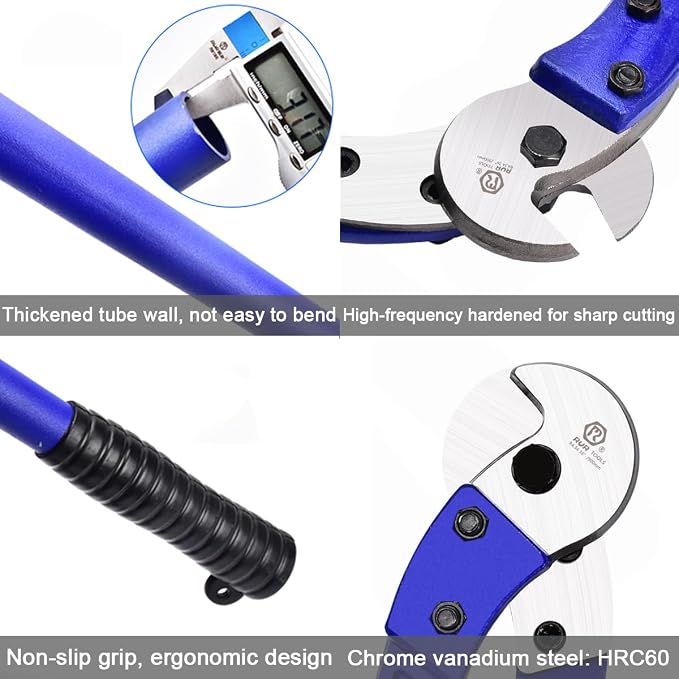 Wire Cutters 24 inch | Wire Rope Cutter Heavy Duty | Industrial-Grade Wire Cutter Pliers, Forged from T8 Alloy Steel, Hardness HRC62, Sharp Cutting. for Stainless Steel Wire, Hard Wire Ropes
