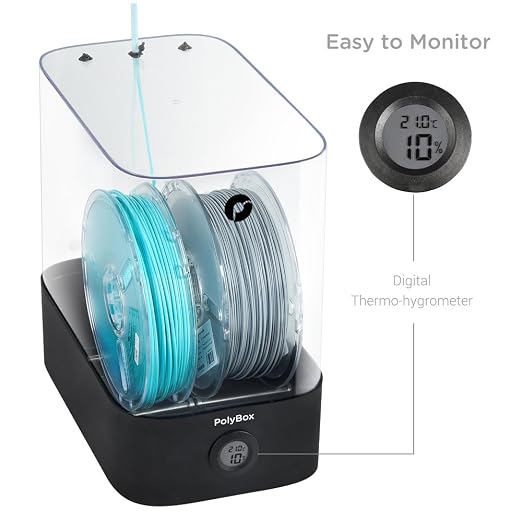 Polymaker PolyBox Edition II - Airtight 3D Printer Filament Storage Box for 1kg/3kg Spool | Print Directly from Box | Moisture-Proof Container | Fits 1.75mm/2.85mm/3.00mm